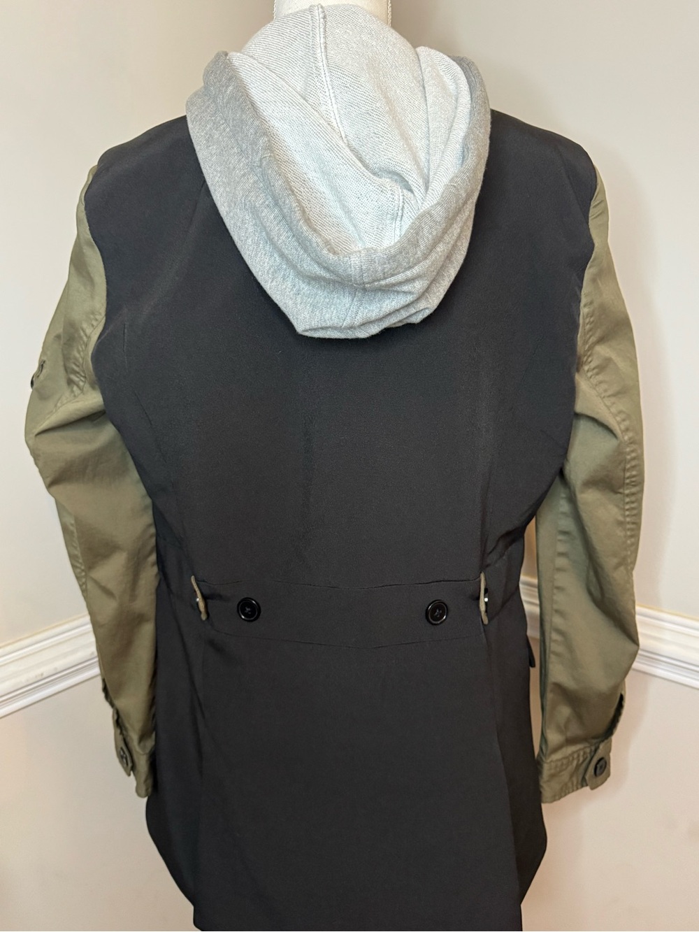 Vici Two-Tone Black & Olive Military Field Blazer Size L - Picture 2 of 7